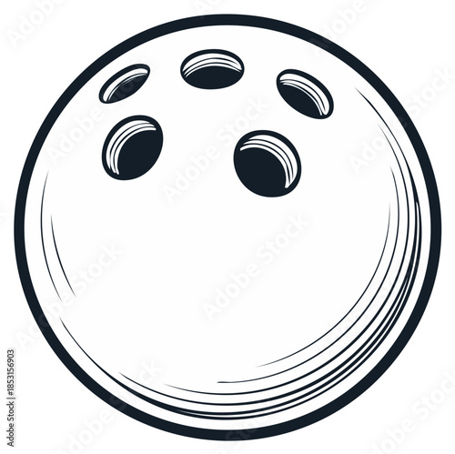 Bowling ball illustration. Isolated on white background. Vector graphics.