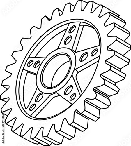 Gear wheel machine mechanism industrial engine engineering technology part