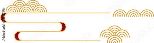 Chinese Cloud Line Ornament Linear Design