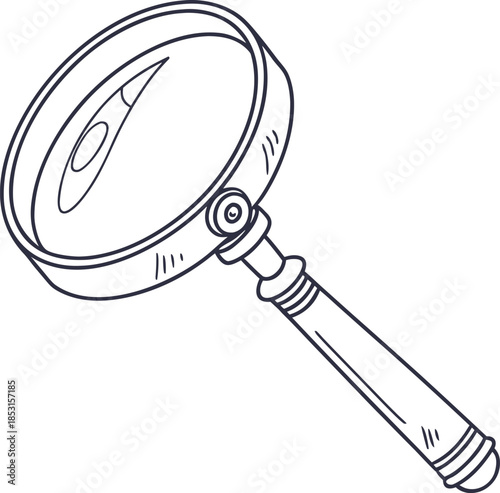 Magnifying glass search tool discovery analysis investigation concept