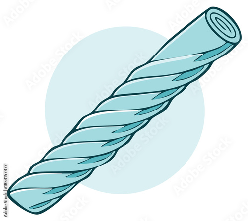 Vibrant light blue twisted candy stick confectionery sweet treat illustration