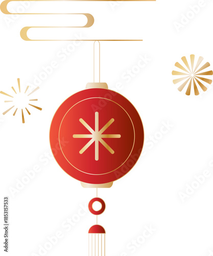 Chinese Cloud And Lantern Line Ornament
