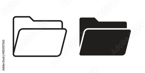 Folder icons. thin line and glyph vector icons pack on white background