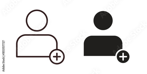 Following icons. thin line and glyph vector icons pack on white background