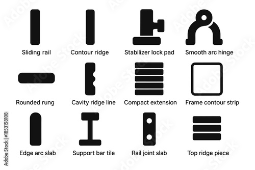 Ridge telescopic icon arc bar tile vector icons strip rail compact ladder