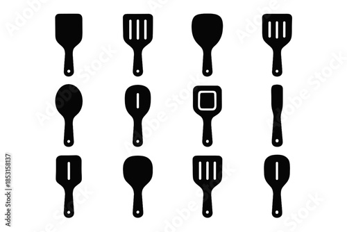 Spatula ridge compact icons stabilizer grip arc handle vector slab icon bar