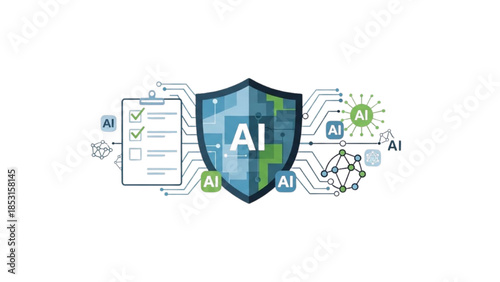 AI Cybersecurity Shield Protecting Digital Information with Advanced Technology