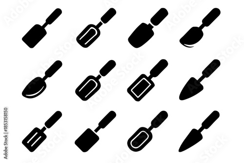 Contour spatula vector cavity piece strip arc line serving icon server