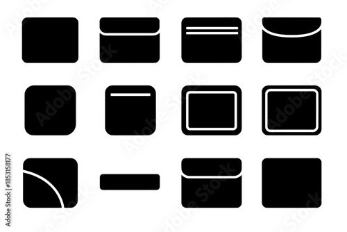 Icon arc contour cavity base vector sleeve strip tile ridge slim laptop