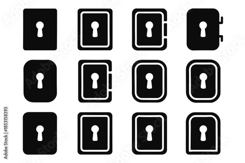 Key arc icon storage smooth door contour bar tile vector edge slab