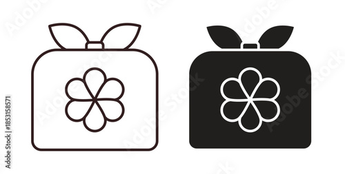 Furoshiki icons. thin line and glyph vector icons pack on white background