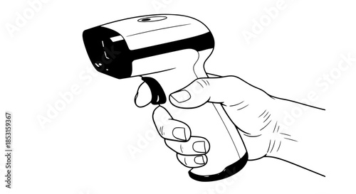 A hand holds a handheld noncontact infrared thermometer gun for rapid temperature measurement.