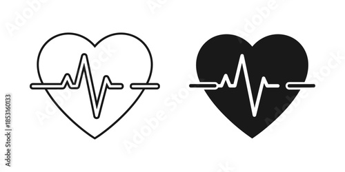 Heartbeat symbols in monochrome