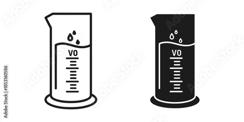 Chemical beakers with vo label