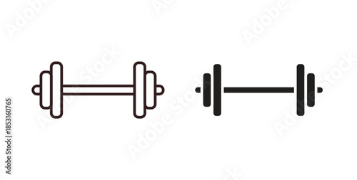 Gym icons. thin line and glyph vector icons pack on white background