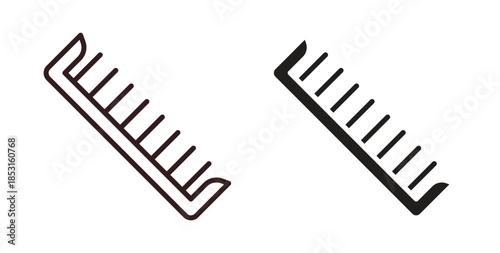 Hair brush icons. thin line and glyph vector icons pack on white background