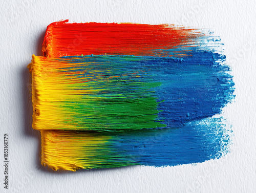 Rainbow paint brush strokes.