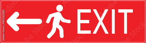 Emergency Exit Vector Sign | Fire Exit Direction Symbol, Evacuation Route Safety Icon, Escape Arrow Pictogram, Flat Vector EPS PNG JPG.