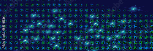 Dot  white blue pattern screen led light gradient texture background. Abstract  technology big data digital background. 3d rendering.