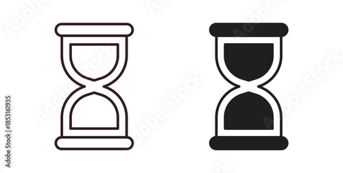 Hourglass end icons. thin line and glyph vector icons pack on white background