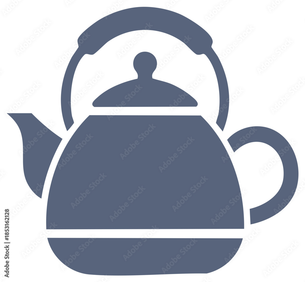 Obraz premium Simple flat icon of a classic stovetop kettle for tea and hot water