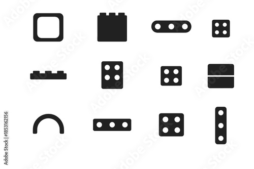 Micro strip icon modern components piece slab vector block iconic structural linkage