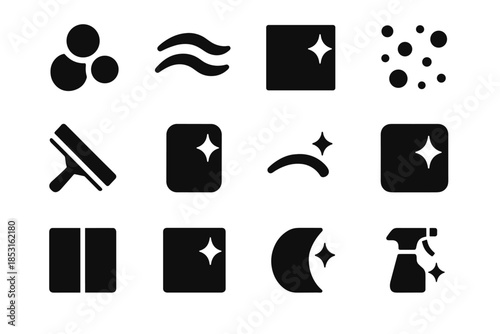 Stroke panel vector piece cleaning slab icons grid contour dot tile icon
