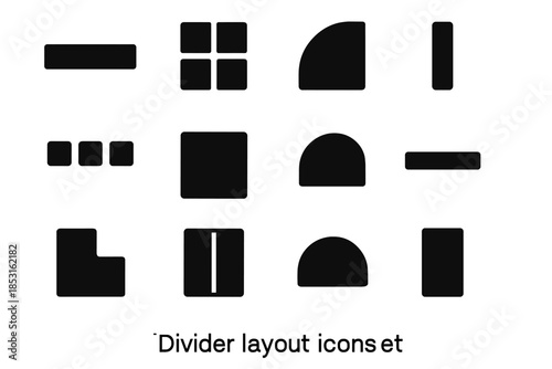 Tile arc unit set straight bar icon divider panel vector slot subtle