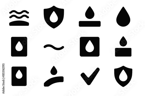 Subtle icon contour dot narrow vector resistant droplet symbol patch smooth water