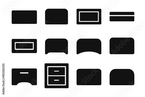 Arc bar edge shape unit modern slab icon vector icons ridge drawer