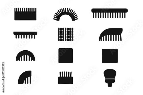 Patch shape slab icon bristle arc icons tiny contour curve vector pattern