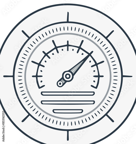 Doodle Style Gauge Showing Moderate Level or Indicator Readings