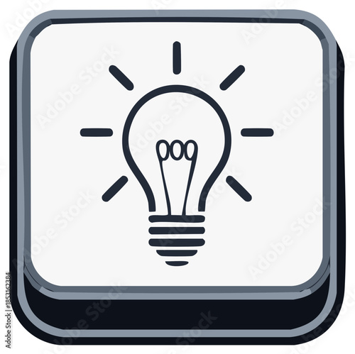 Simple light bulb symbol with radiating lines representing an idea or inspiration