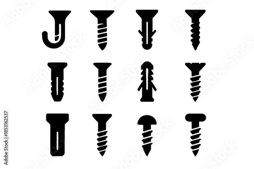 Screw tiny subtle arc tile accent anchor patch vector shaft slab icon