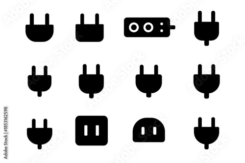 Shape icon narrow slab connector unit plug collection dot arc smooth vector