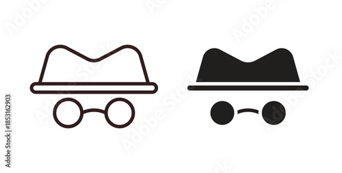 Incognito icons. thin line and glyph vector icons pack on white background