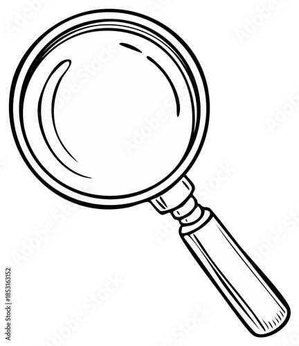 Magnifying Glass Line Art Icon for Investigation Search and Examination Symbol