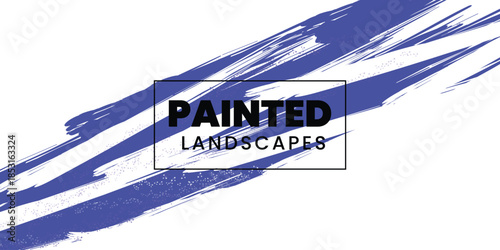 Blue Painted Brush Stroke Abstract Background