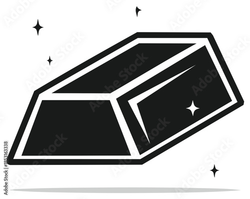 Gleaming Gold Bar Icon Simple Illustration of Wealth and Treasure Investment Shiny Precious Metal Object