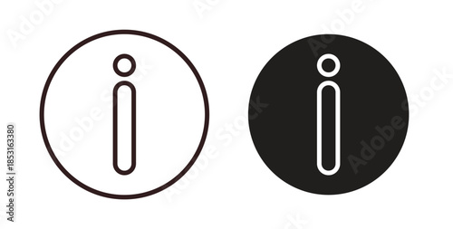 Info icons. thin line and glyph vector icons pack on white background