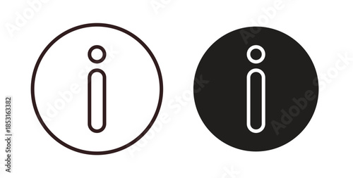 Info icons. thin line and glyph vector icons pack on white background