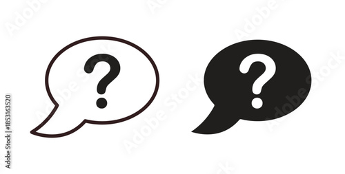 Interrogation icons. thin line and glyph vector icons pack on white background