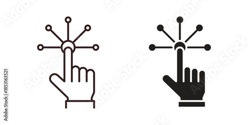 Interactive icons. thin line and glyph vector icons pack on white background
