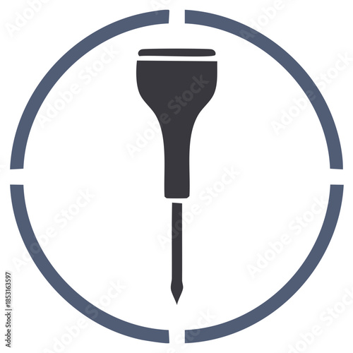 Golf tee icon with target circle symbol representing precision or focus on the game