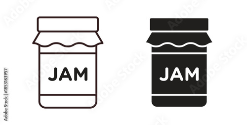 Jam icons. thin line and glyph vector icons pack on white background