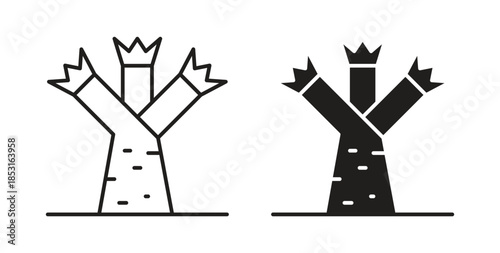 Joshua tree icons. thin line and glyph vector icons pack on white background