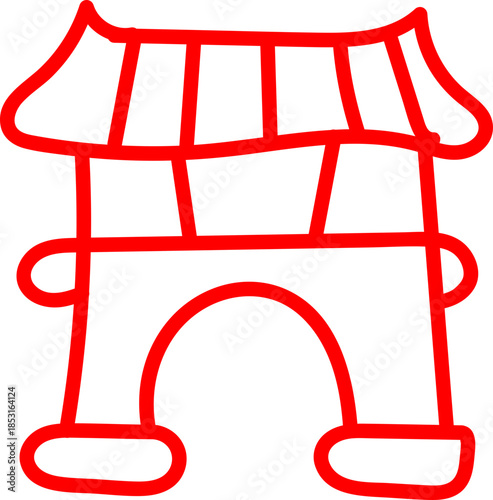 Temple gate line icon