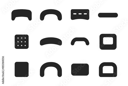 Handle outline curved icon slab micro grip arc icons contour vector ridge