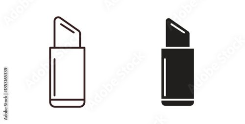 Lipstick icons. thin line and glyph vector icons pack on white background