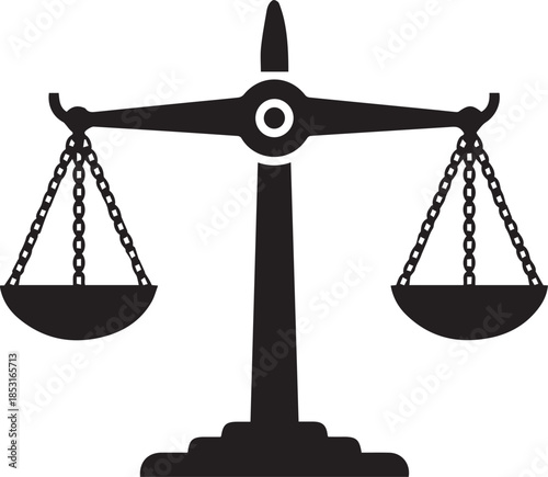 Justice scale law concept icon balance judgment judge symbol illustration